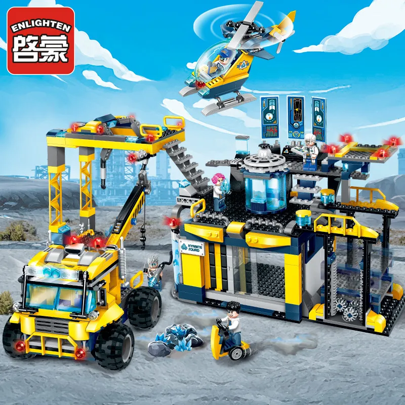 Enlighten строительный инженерный строительный блок Technic Kyanite Squad Ploration Base 5 фигурок 753 шт. развивающие Кирпичи Игрушки
