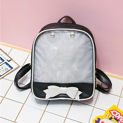 Black White Прозрачные женские рюкзаки Харадзюку с бантом Itabags, школьные сумки для девочек-подростков, дизайнерская сумка Ita, сумка для книг, Bolsa - Цвет: Black White