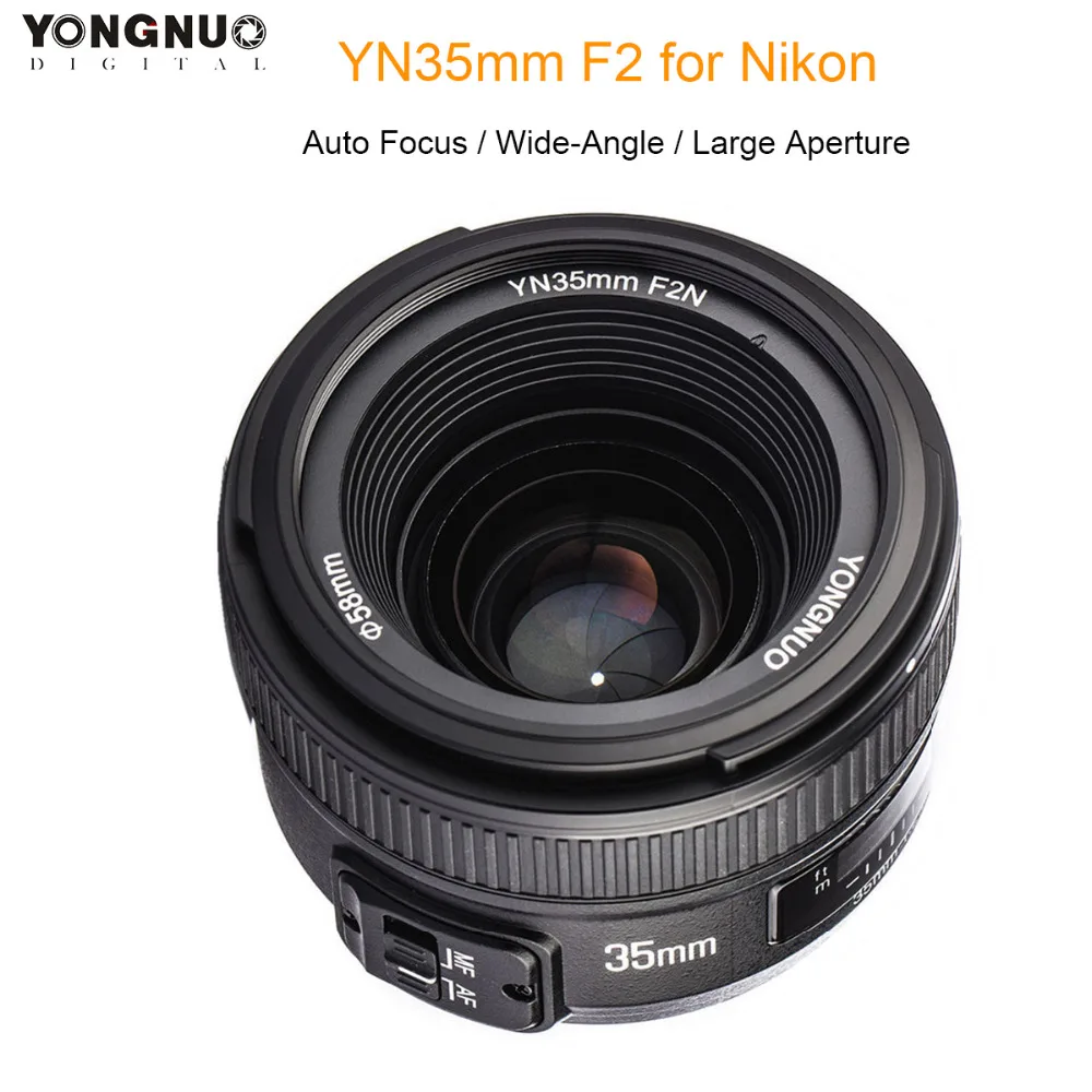 YONGNUO YN35MM F2N AF MF 35 мм F2.0 широкоугольный фиксированный объектив с большой апертурой для цифровой зеркальной камеры Nikon D5300 D7200 D800