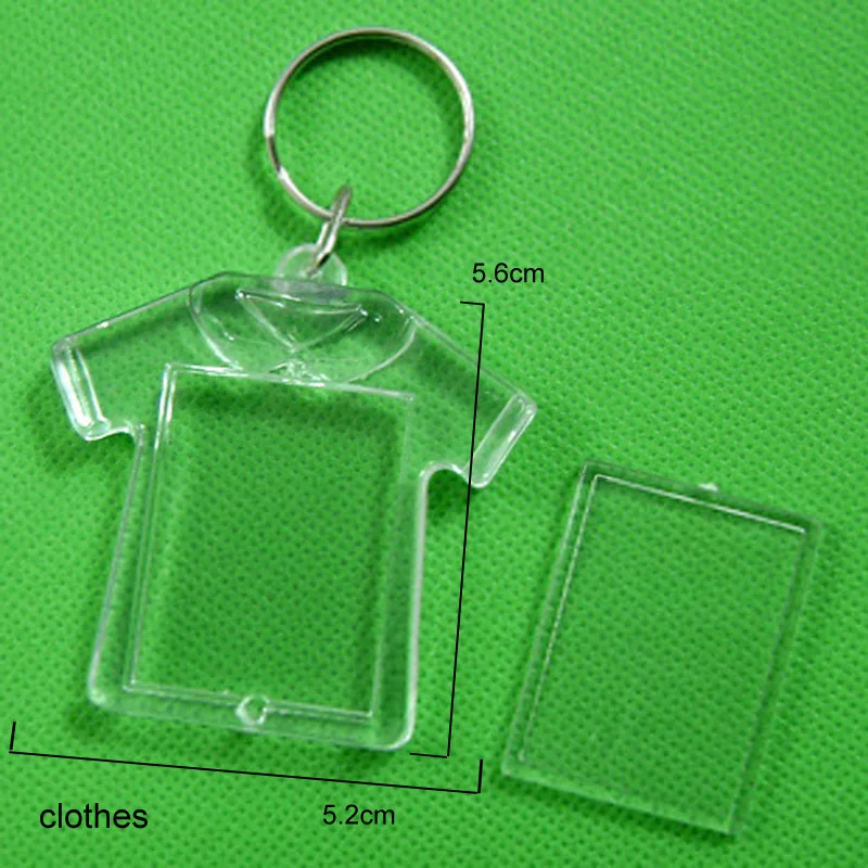 clothes shape DIY Алмазная картина мозаика вышивка кольцо для ключей Сплит Кольца прозрачная фоторамка пластиковый брелок крестиком подарок - Цвет: clothes shape