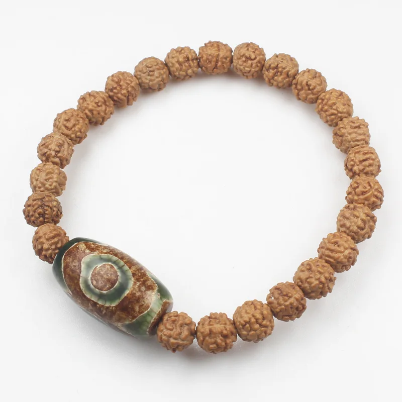 Браслеты ручной работы Dzi agates & Rudraksha Bodhi|Бусины| |