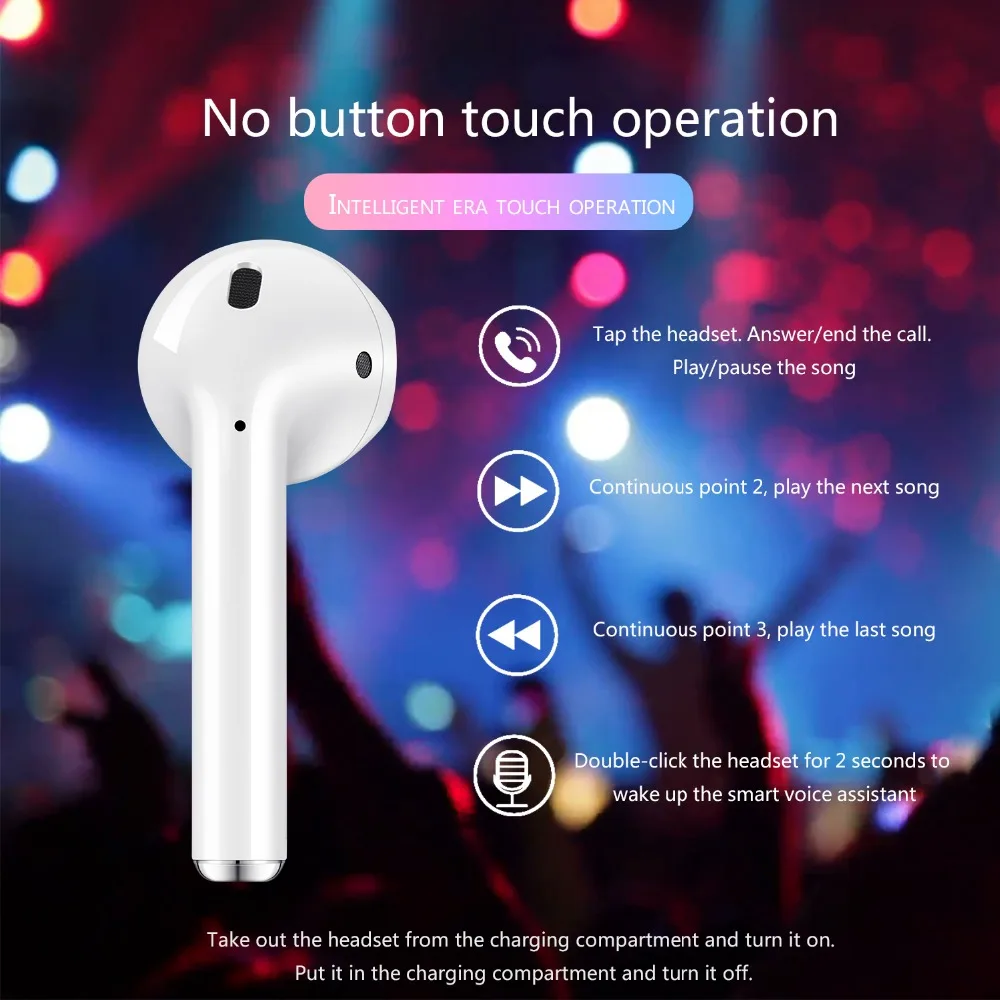2019 Upgrated i10 tws Bluetooth наушники беспроводные 5 0 с сенсорным управлением гарнитура для