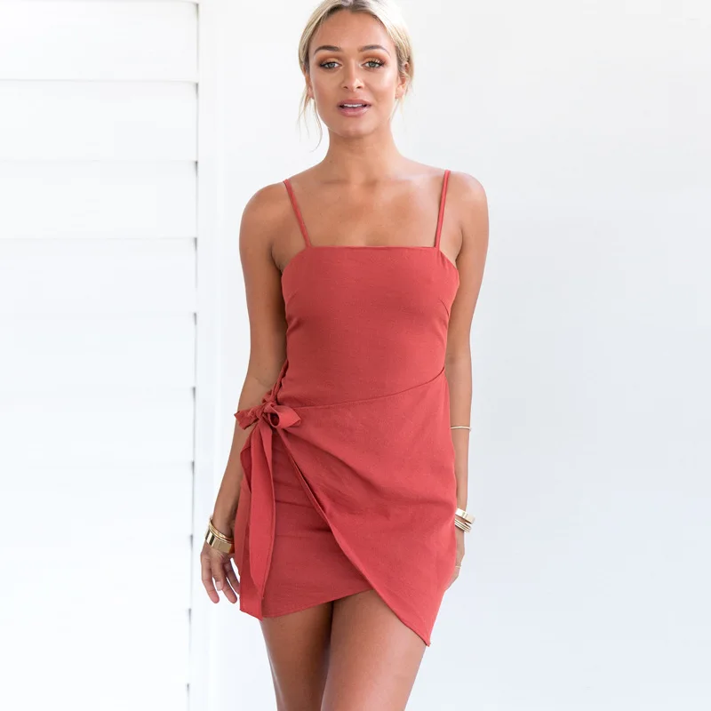 Для женщин Тонкий спинки Мини Короткое платье Холтер модные пикантные Boho
