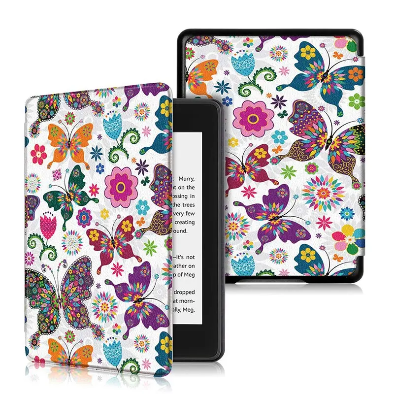 Flower butterfly Магнитный смарт-чехол для Amazon, Kindle Paperwhite,, выпущенная электронная книга для funda Kindle Paperwhite, 4, 10 поколение - Цвет: Flower butterfly