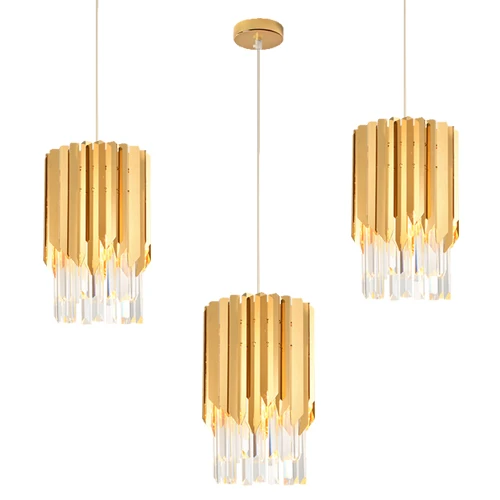 Зеленый Youlaike Modern Crystal Chandelier For Dining Room Single Light Polished Steel Suspension Lighting Fixtures LED Cristal Lustre - Цвет абажура: Зеленый