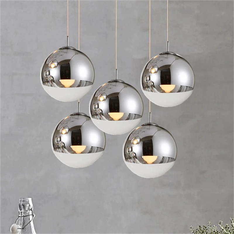 Кухонный остров подвесной светильник лампа для бара спальни Серебристое стекло