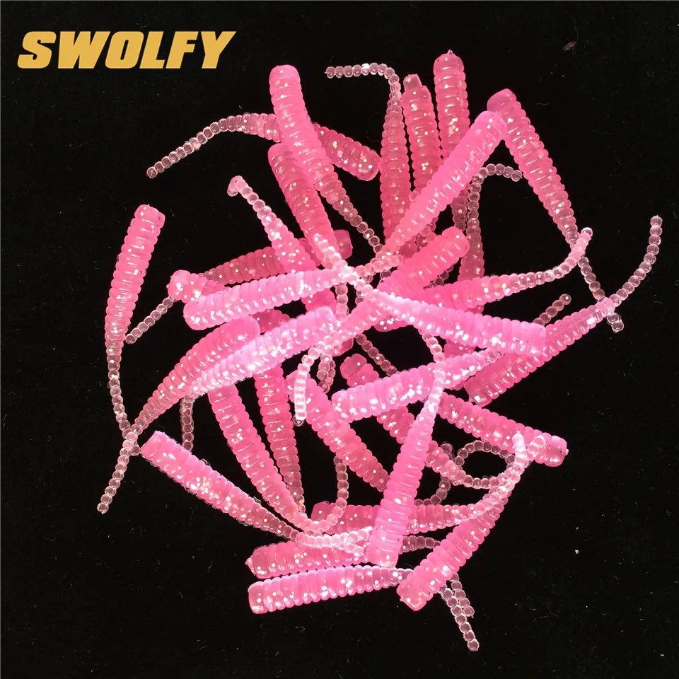 Swolfy 50 шт./лот, силиконовая приманка-червь, 4 см, 0,4 г, Мягкая приманка для ловли карпа, искусственная приманка iscas para pesca, рыболовные снасти