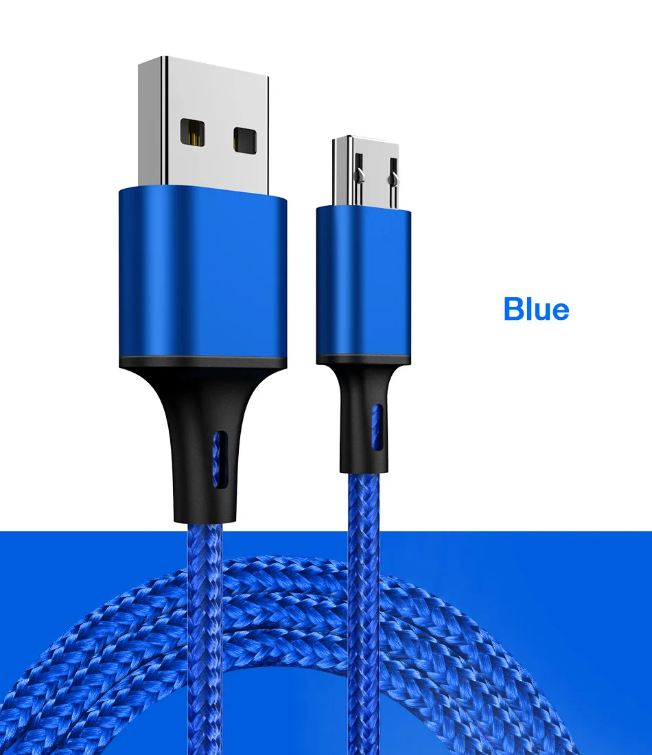 KISSCASE 2,4 A быстрая зарядка Micro USB кабель для samsung Xiaomi huawei нейлоновая оплетка Дата USB кабель Таблица 1 м нейлоновый шнур Кабели