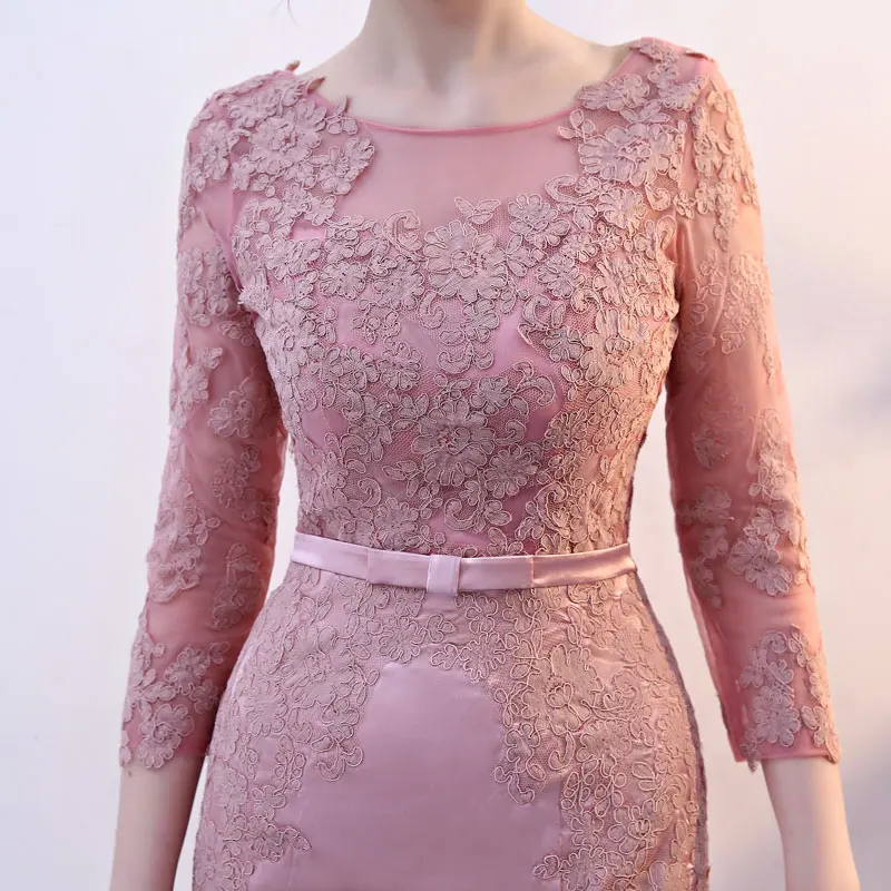 FADISTEE Новое поступление сексуальные вечерние платья Vestido de Festa Русалка платье для выпускного вечера на шнуровке Robe De Soiree кружева половина кружева рукав