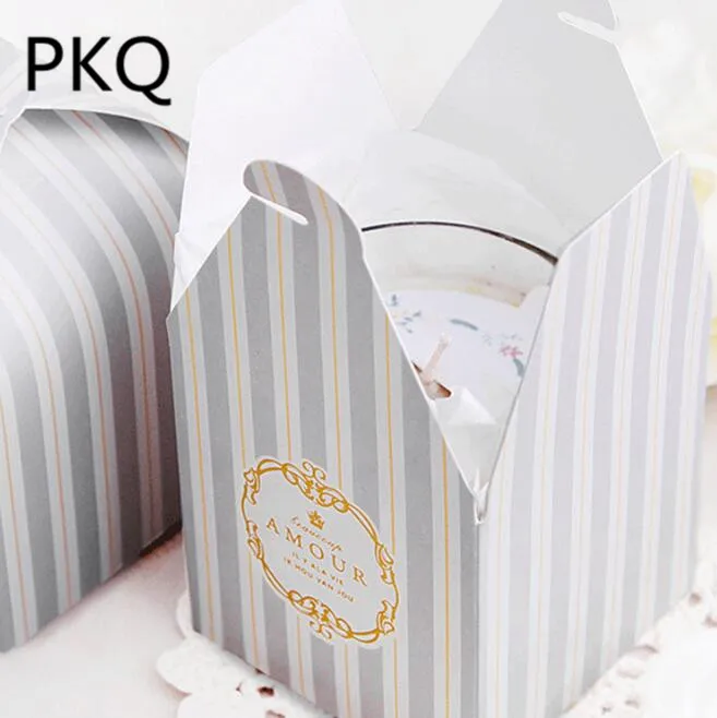 8*8*8 см розовая/серая/синяя Свадебная подарочная коробка для гостей картонная еды