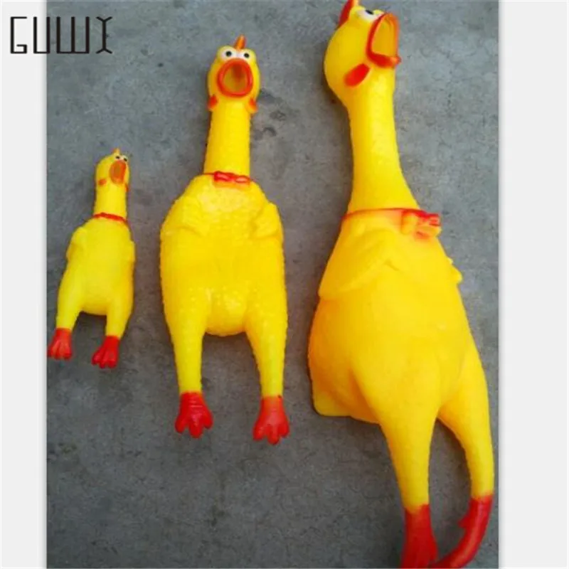 

1 PC L M S Toy chicken screaming yellow rubber chicken dog toys from the Event & Party Supplies gifts toys Photographic prop