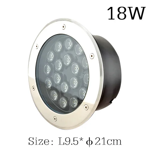 IP68 открытый наземный Сад Квадратный путь AC90-265V AC12V светодиодный подземный светильник торшер 18 Вт 24 Вт 36 Вт похороненный двор пятно пейзаж - Испускаемый цвет: 18W