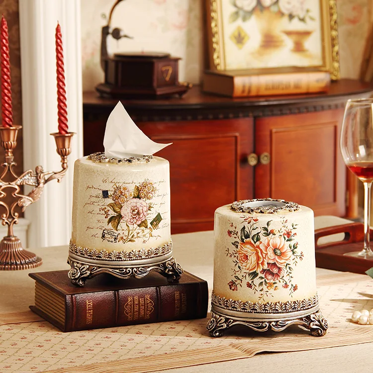 Европейский Винтажный бумажный держатель для салфеток из смолы расширенная