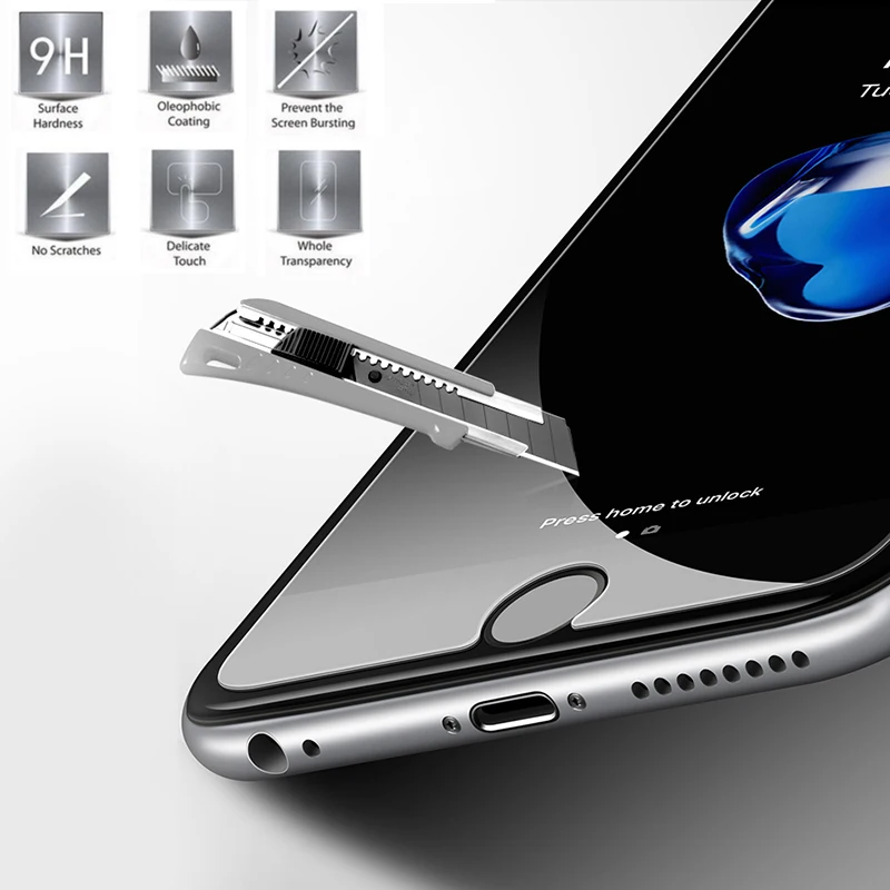 2.5D 9H Премиум пленка из настоящего закаленного стекла для iPhone X 5 5S 6 6S 7 8 Plus 7plus