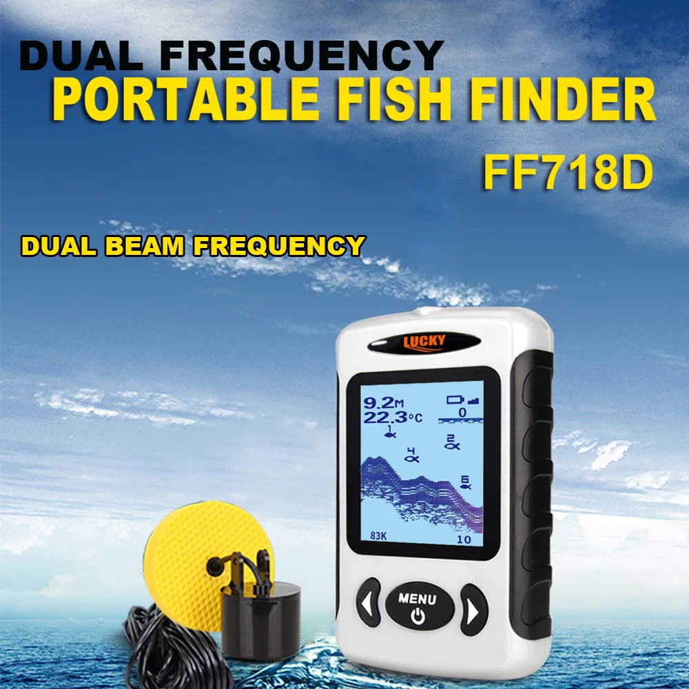 LUCKY FF718D проводной рыболокатор 2 &quotLCD Портативный 200 кГц/83 кГц двойная частота