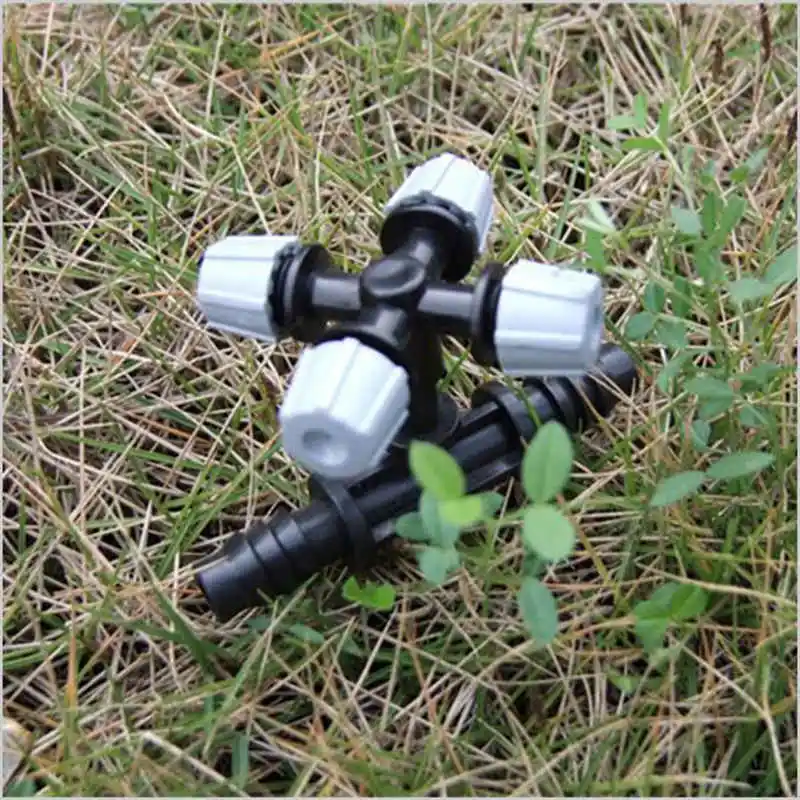 10 шт./лот черный 8 мм прямой тройник Соединитель с четырьмя отверстиями выпускная