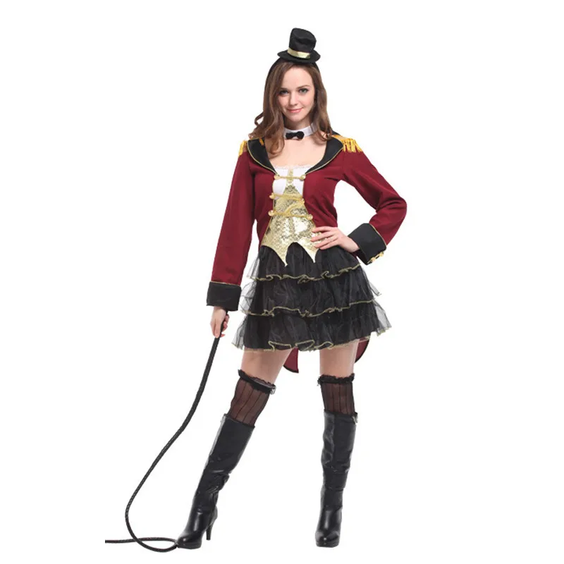 New Halloween Zoo Circus Female Animal trainer Costume Women Role play Magician Tuxedo Cosplay Carnival parade Masquerade dress |