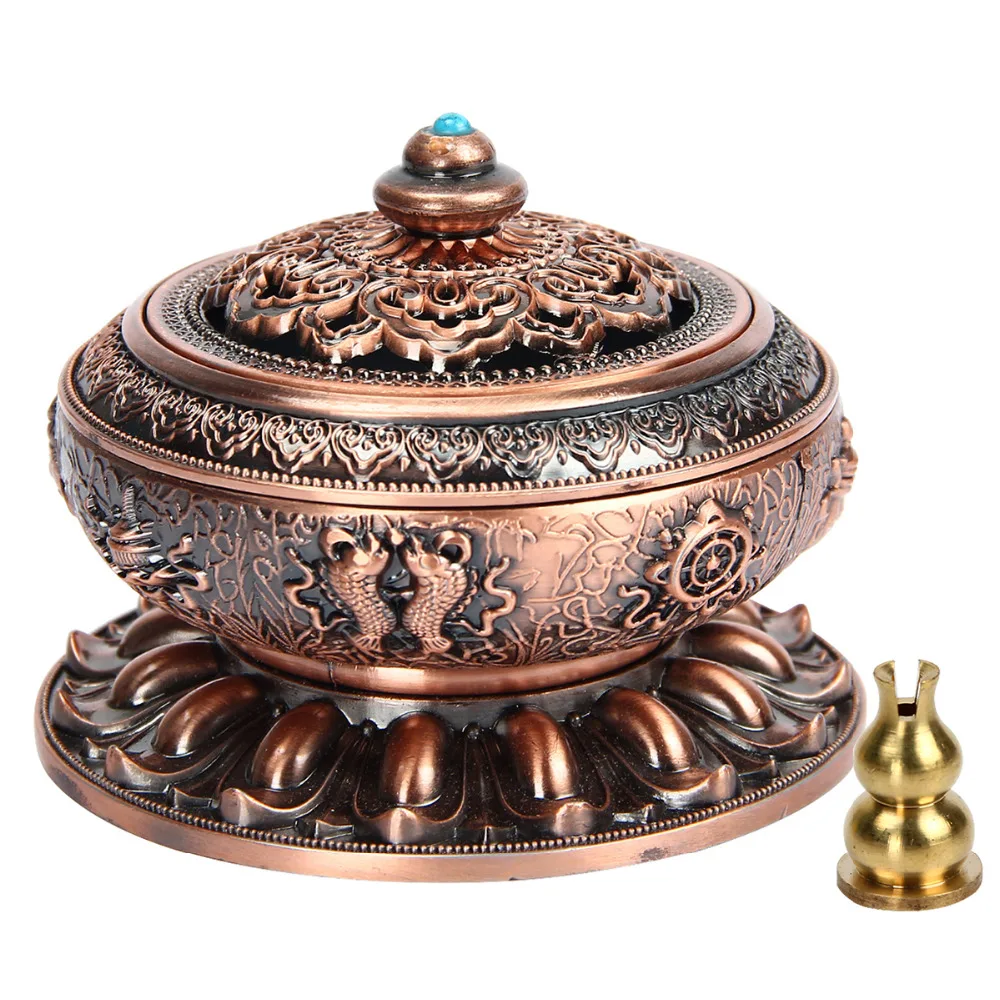 

Retro Copper Alloy incense Censer Creative Home Decor Lotus Incense Holder Burner Use In Home Office Teahouse