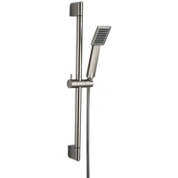 stainless steel shower riser rail sliding bar handheld shower head all brushed nickel 15 010