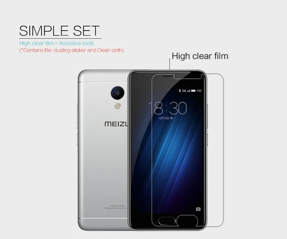 2 шт./лот Защита экрана для Meizu M3s NILLKIN кристальная супер прозрачная защитная