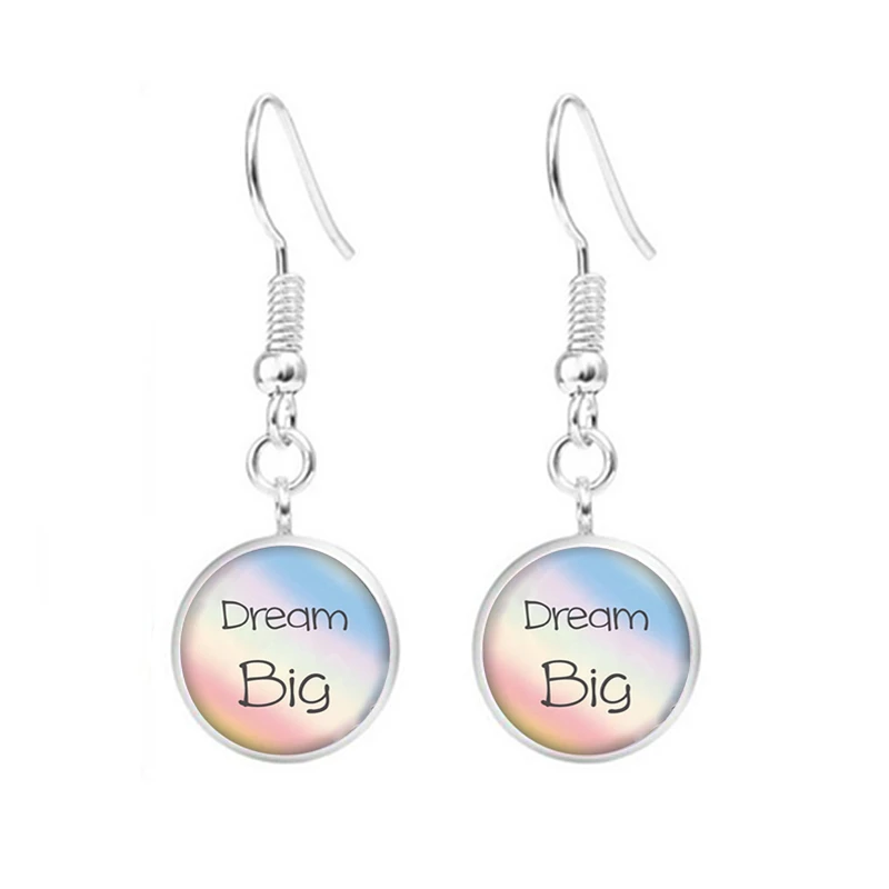 4 шт. вдохновляющий ювелирный набор мечты цитаты ожерелье с фото кулон браслет