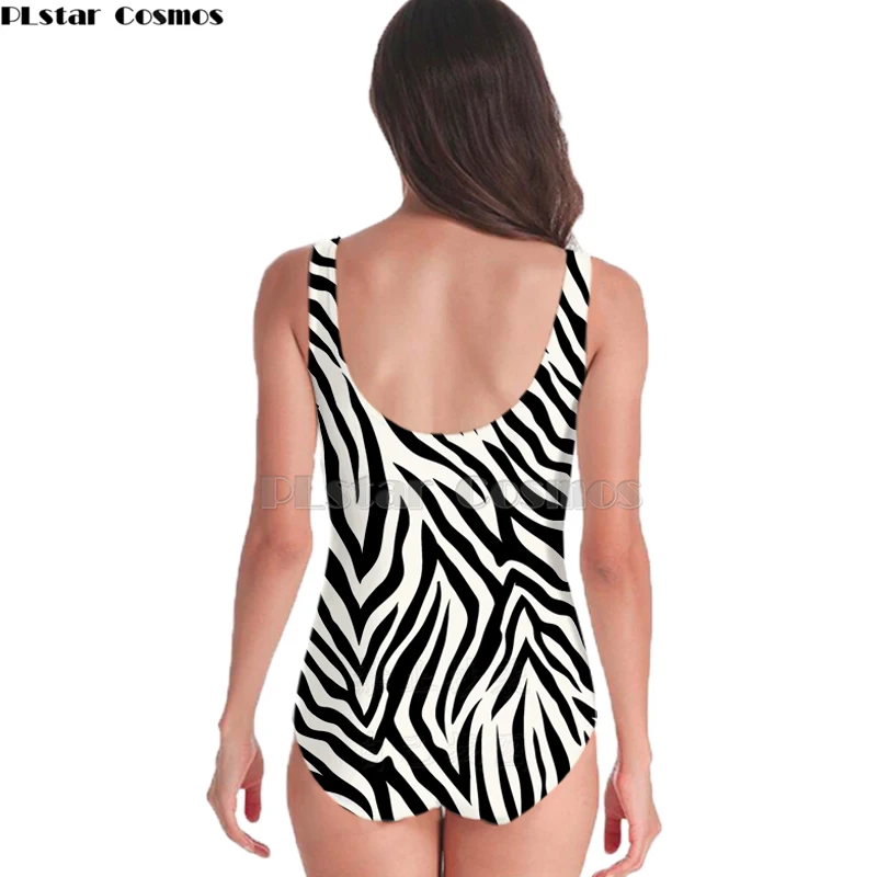 New Sleeveless Swim Suit Sexy 3D Beach Style Suit Printed Girl Swimsuit One Piece zebra Swimwear For women cosplay Zebra skin