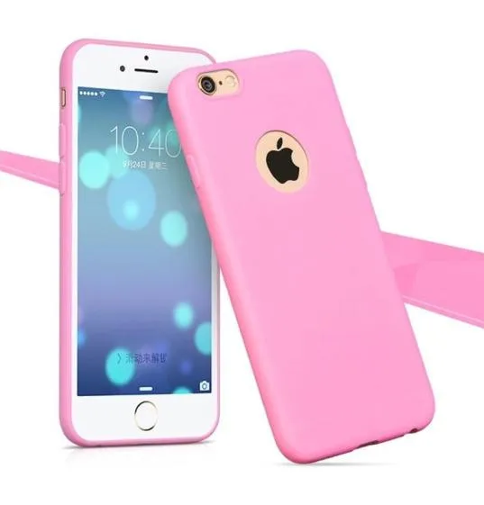 Pink Ультратонкий чехол для iPhone 7, Прозрачный мягкий силиконовый чехол для телефона из ТПУ ярких цветов s, для iPhone 6, 6 S, 5, 5S, SE, 7 Plus, чехол - Цвет: Pink