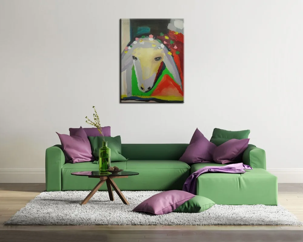 100% Hand Painted Reproductions Top Artist Sheep Head Canvas Oil Painting Abstract Knife Photo Wall Artwork Pictures for Decor | Дом и сад