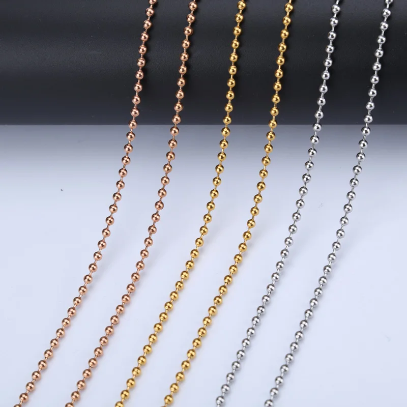 Цепочка из бусин 80 см цепочка высококачественной нержавеющей стали с шариками