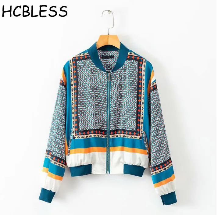 

HCBLESS 2018 autumn new positioning flower stand collar jacket casual loose wild jacket