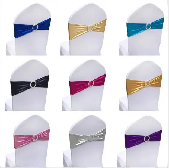 200 шт. металлические золотые серебряные спандекс лайкра ленты для стульев