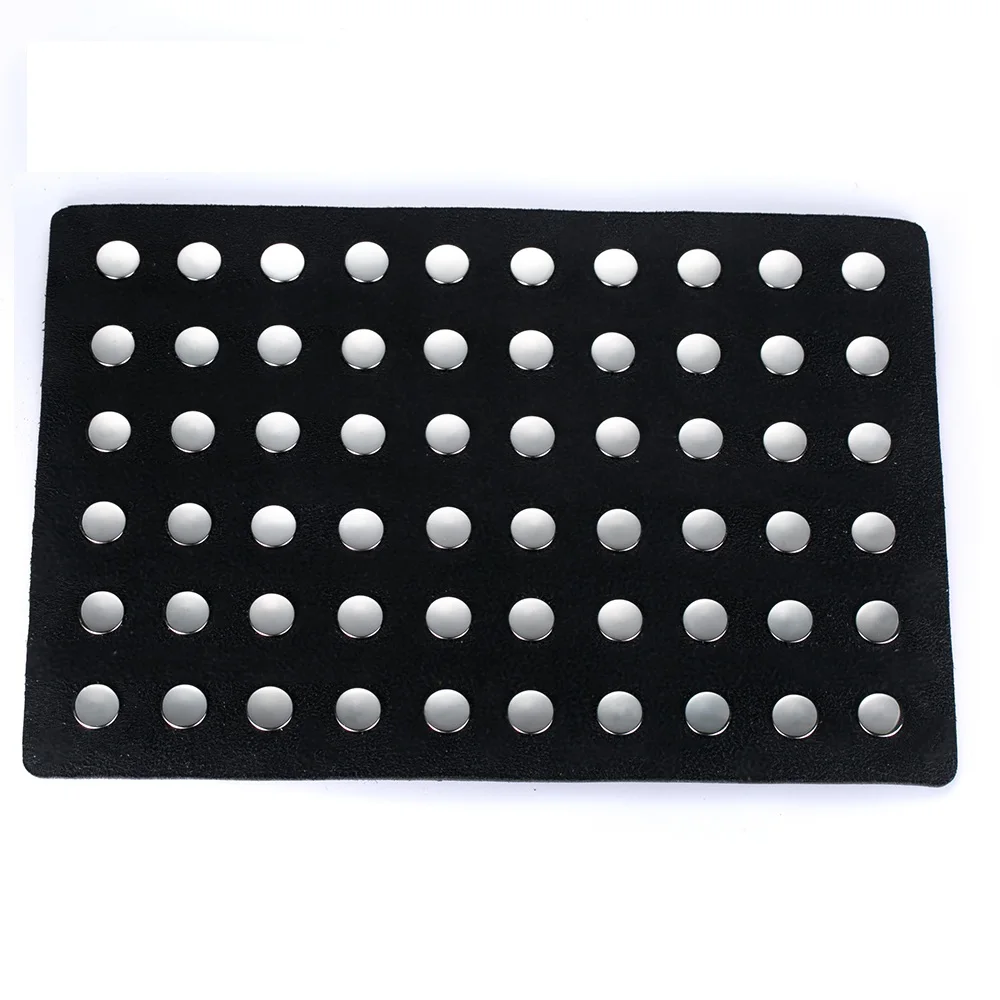 

Black Leather Interchangeable Snap Charms Holder Jewelry Organizer Display Base for 12mm 18mm Buttons