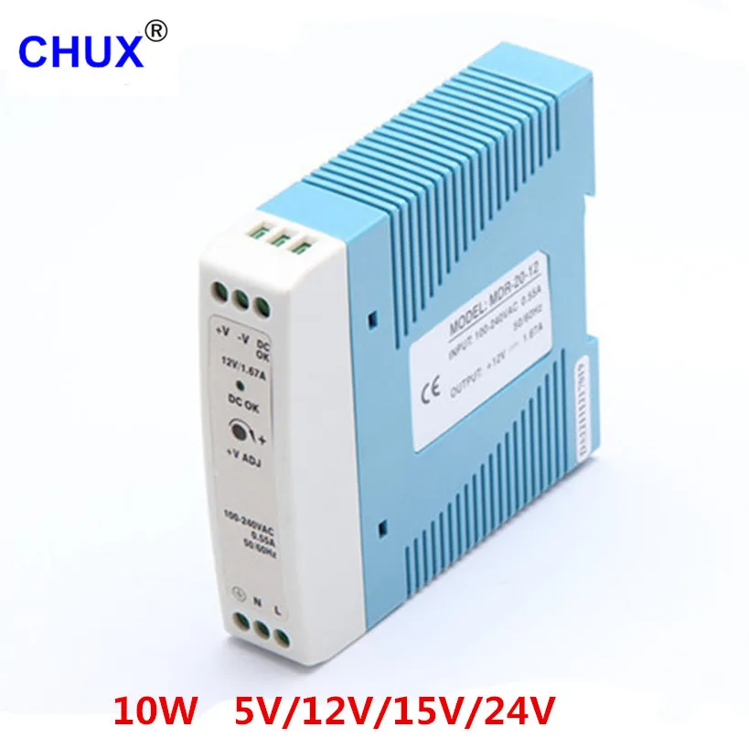 Блок питания CHUX MDR, 10 Вт, 5 В, 12 В, 24 В