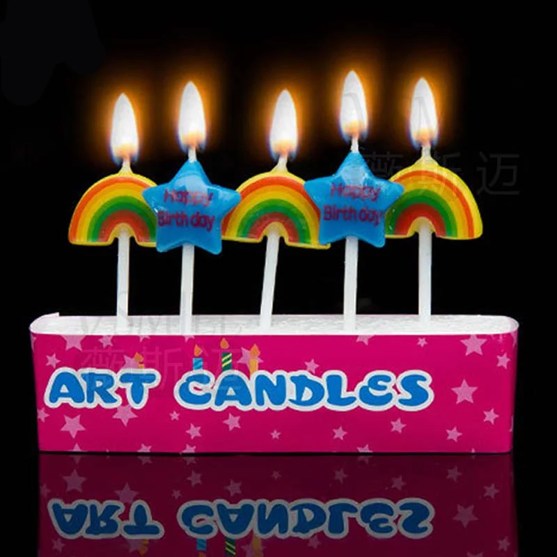 5 шт. милый фруктовый космический корабль футбол бабочка кролики искусство бездымные свечи для мальчиков и девочек день рождения поставки торт Топпер - Цвет: 13