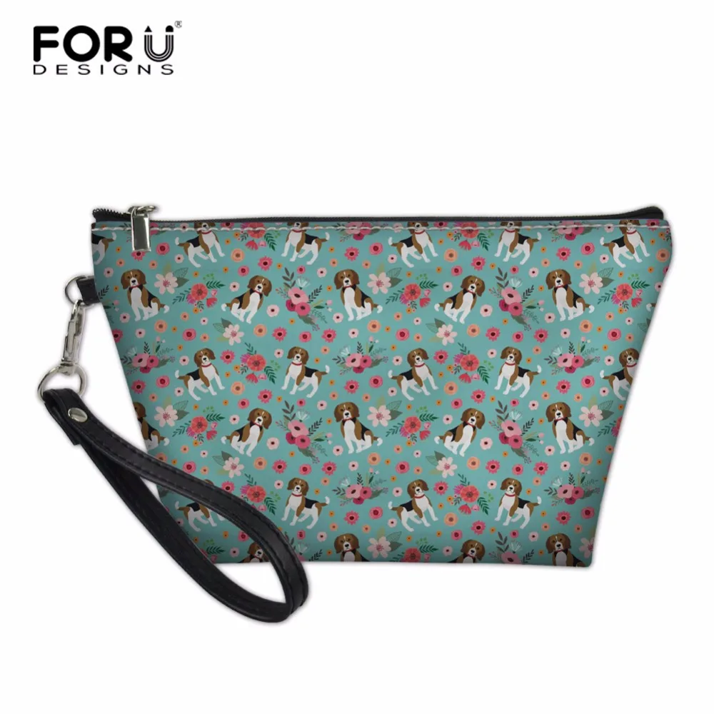 

FORUDESIGNS, женская косметичка, Бигль, собака, девушки, косметический Чехол, маленький органайзер для косметики из искусственной кожи, чехол, сум...