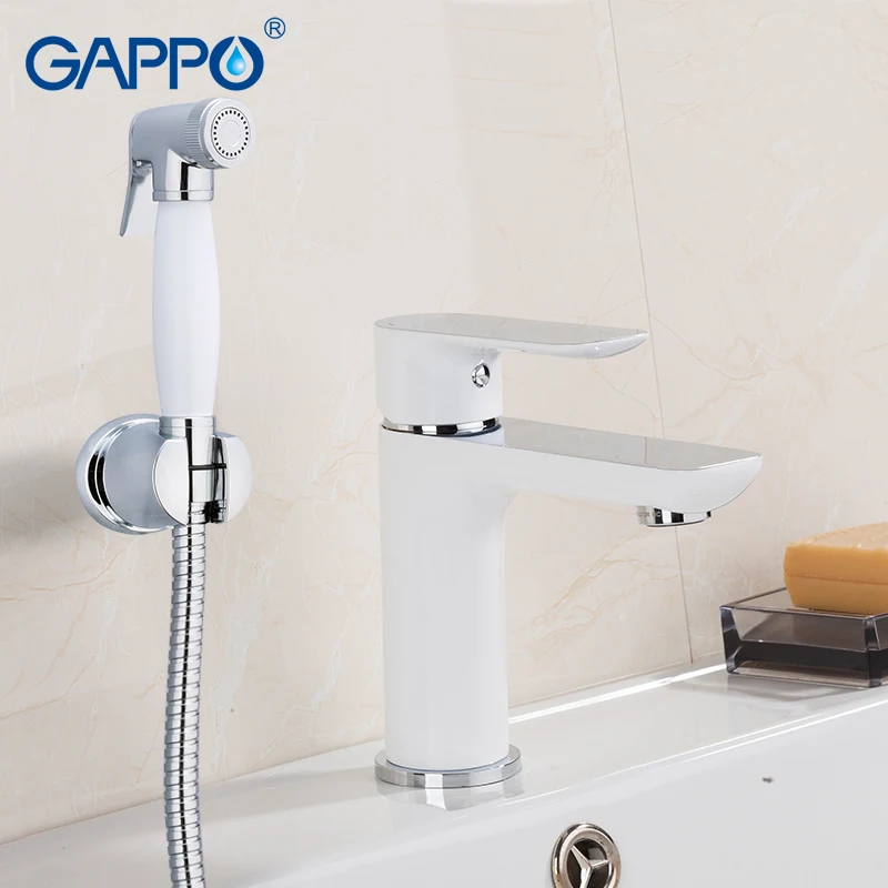 

GAPPO Bathroom Basin Faucet Deck Mounted Washbasin Sink Tap Shower torneira Cold Hot Water Mixer with in Hand Bidets Set