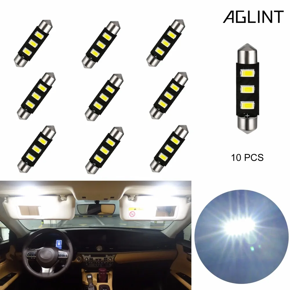 AGLINT 10 шт. C5W 39 мм светодиодный гирлянда автомобиля замена лампы 5730SMD 3 чипов для