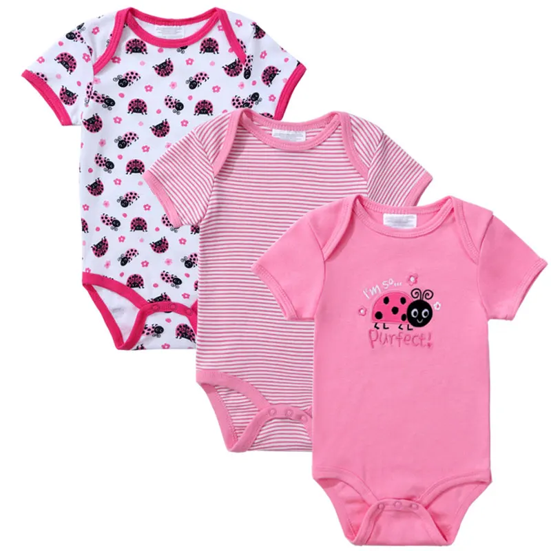 Детский комбинезон с вышивкой божья коровка 3 шт./лот|newborn romper|baby girl romperinfant clothing |