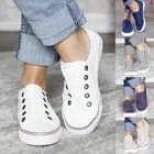 Женские парусиновые кроссовки WENYUJH, на плоской вулканизированной подошве, повседневные, большие размеры, на лето