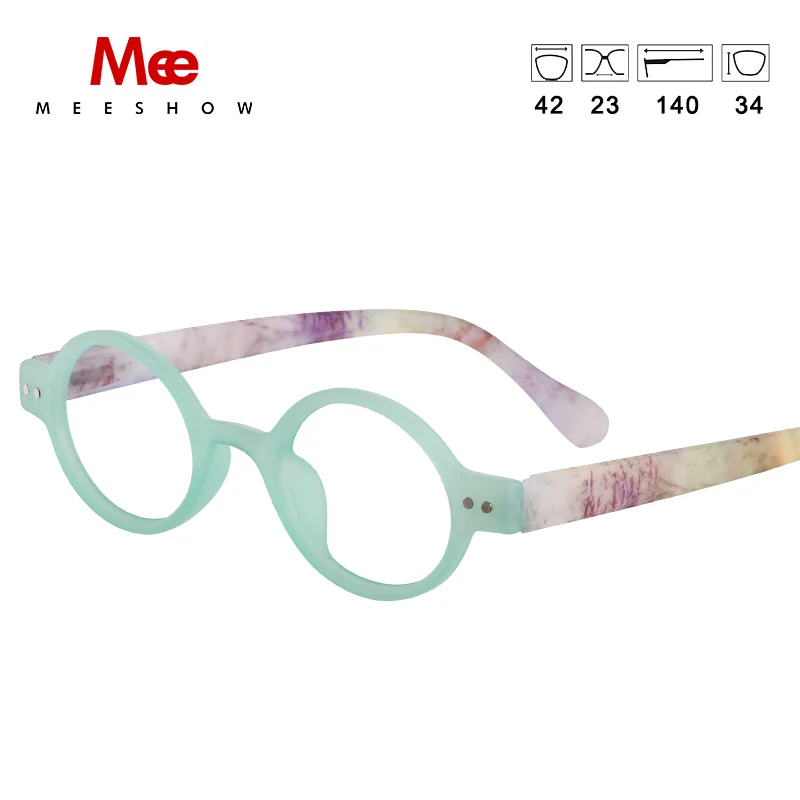 blue Meeshow, очки для чтения, оправа, женские очки, прозрачные круглые очки, мужские стильные+ 1,0+ 1,25+ 4,0 1730 - Цвет оправы: blue