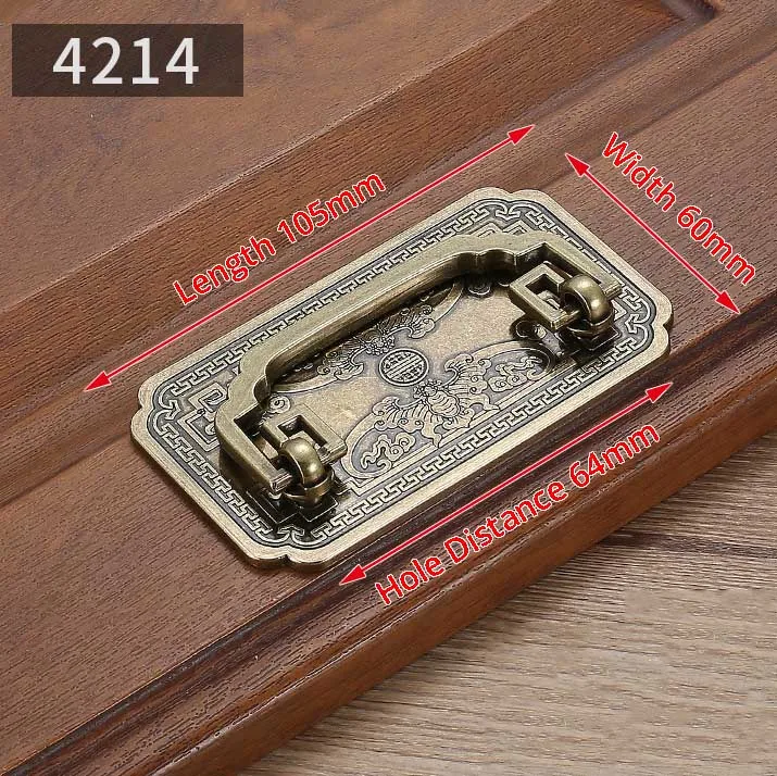4214 KAK старинный Бронзовый Шкаф Ручки мебель в китайском стиле ручки ящика дверные ручки для гардероба мебельная фурнитура - Цвет: 4214