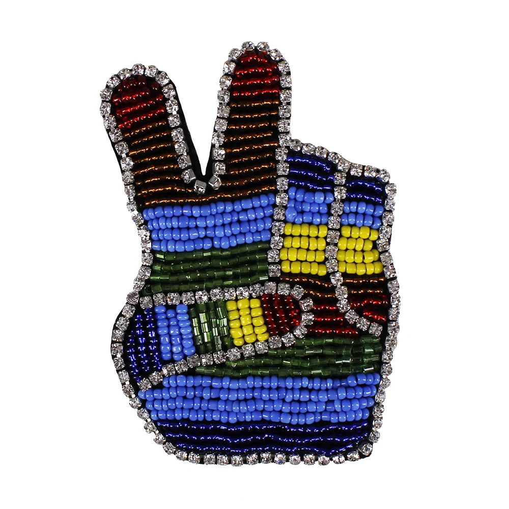 10 шт. вышитые бисером алмазные нашивки с изображением рук хрустальные значки