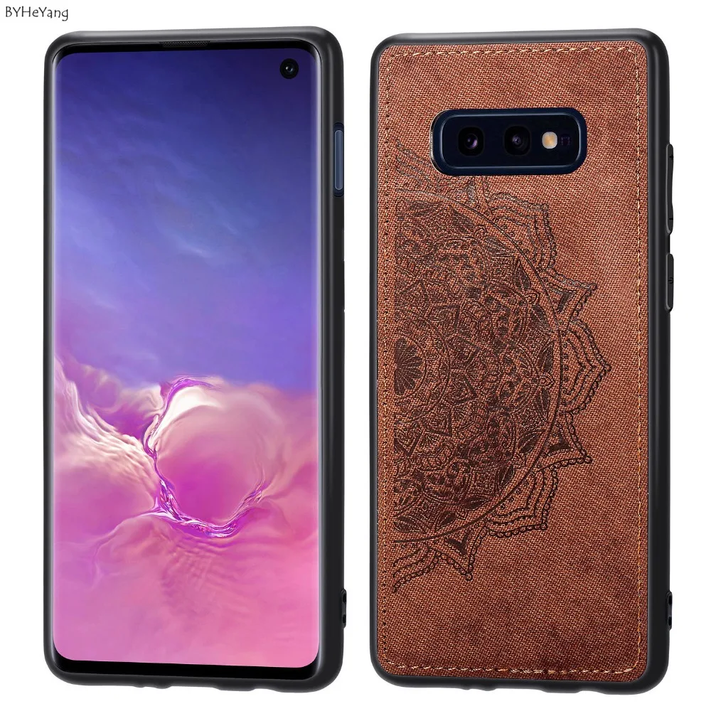 Чехол для Samsung Galaxy S10E тканевая ткань Силиконовый ТПУ бампер Жесткий ПК задняя