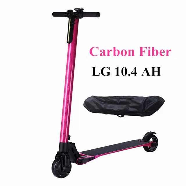 Carbon Fiber LG10 Складной S3 скутер Pro Carbon Электрический Скутер Ховерборд 10.4AH LG Аккумулятор для взрослых и детей электрический велосипед - Цвет: Carbon Fiber LG10
