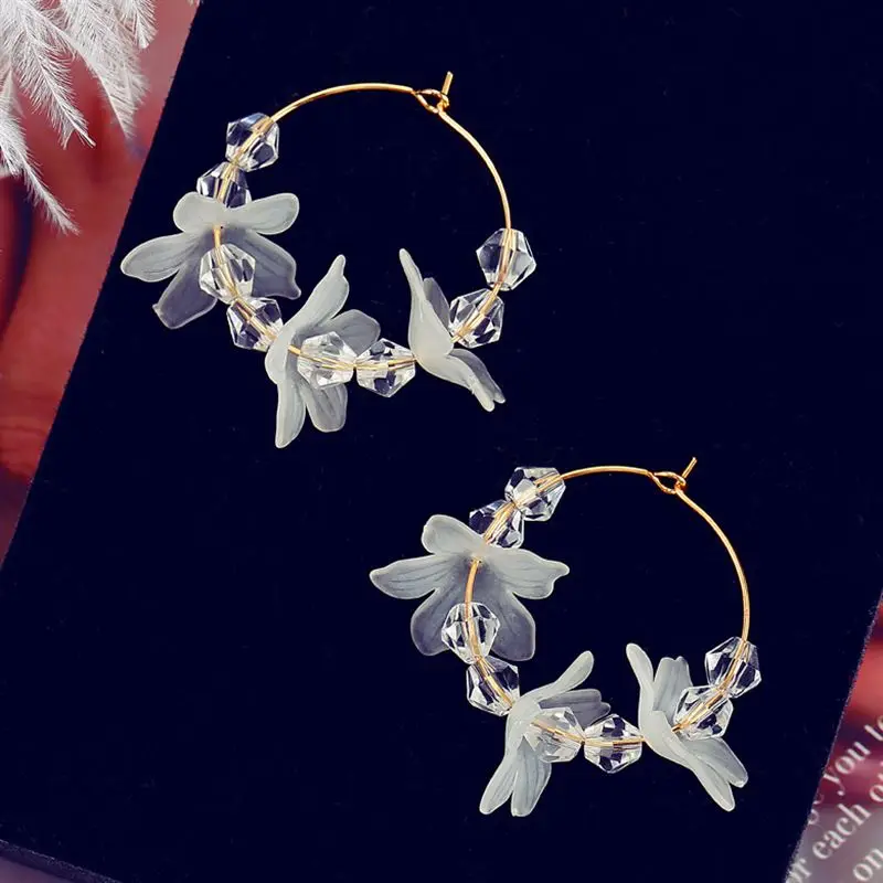 JZTOP Брендовые женские серьги-кольца с матовыми цветами красивые классические