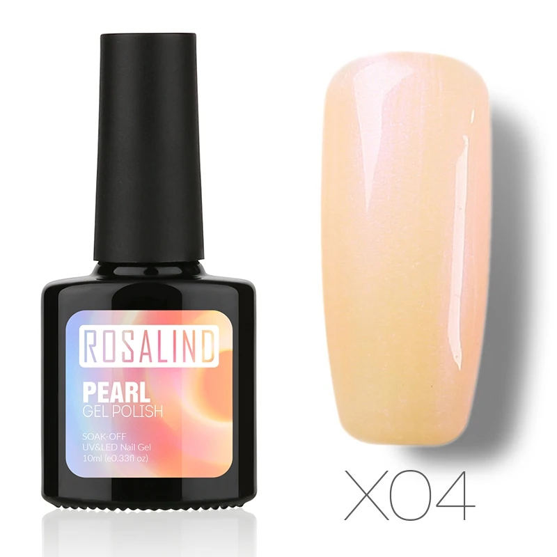 X04 ROSALIND 10 мл Лак для ногтей жемчужная серия УФ светодиодный Гель-лак для ногтей чистый цвет замачиваемый сверху белый Полупостоянный Гель-лак для ногтей - Цвет: X04