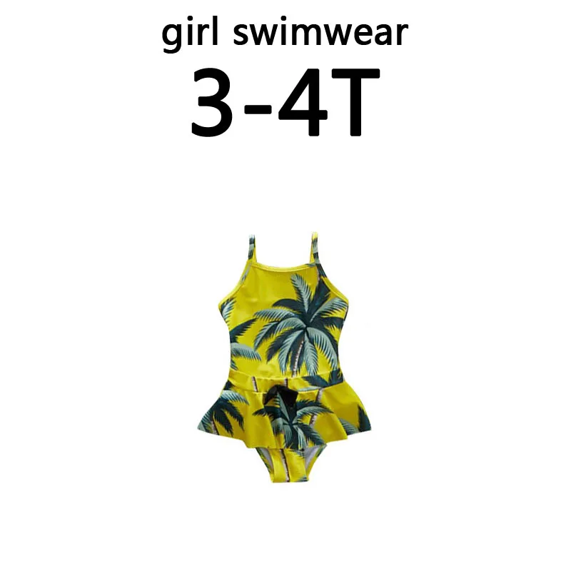 girl size 3-4T Семейные купальники, тропический кокосовый орех, пляжная одежда с принтом дерева, женский купальник для мамы и дочки, пляжные шорты для мужчин и мальчиков - Цвет: girl size 3-4T