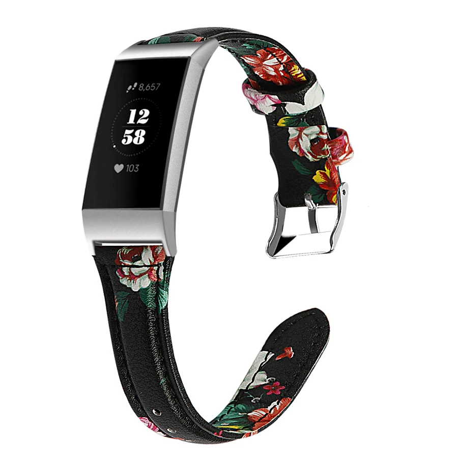 Ремешок сменный из натуральной кожи для фитнес трекера Fitbit Charge 3