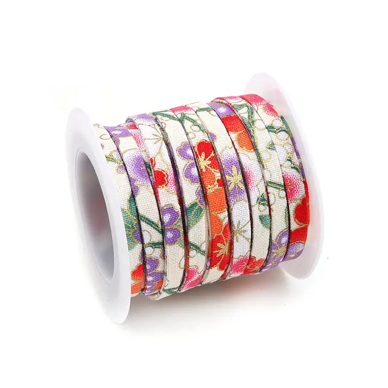 Cotton Lace Ribbon Multicolor Printed Sewing Fabric DIY Crafts Wedding Party Decoration Gift Packing 5mm 1 Roll(Approx 5 M/Roll) | Дом и сад
