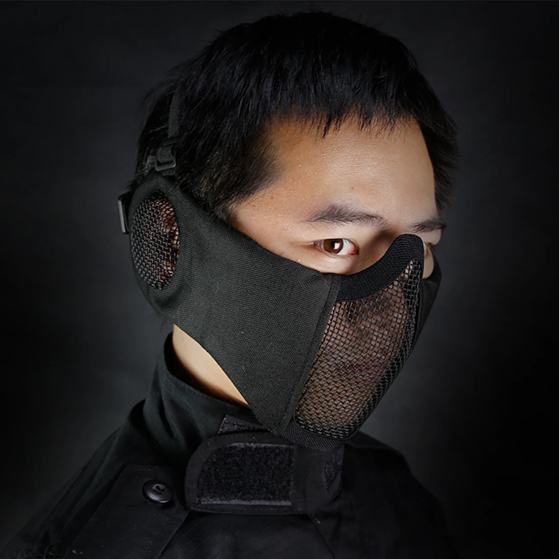 Airsoft Durable Tactical Mask WST Battlefield Elite Half Face Steel Wire Mask for Outdoor Paintball WarGame Face Protective Mask